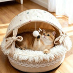 Lace Canopy Pet Cradle Bed for Cats Dogs