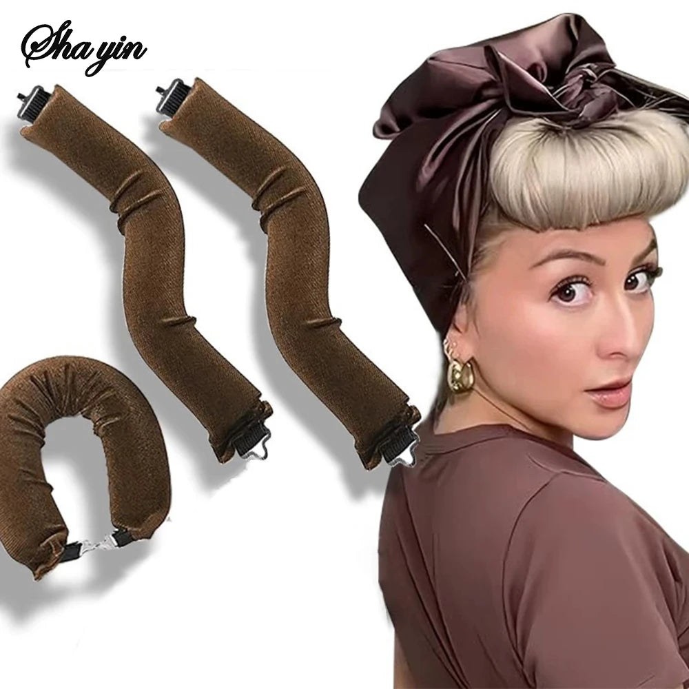 Heatless Hair Curling Rod Headband Set with Hook