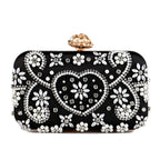 Women's Luxury Satin Flower Evening Clutch Bag