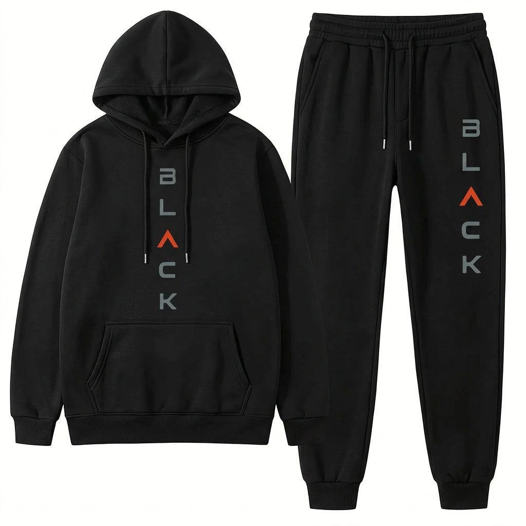 Men's Printed Hooded Sweatshirt and Sweatpants Set