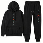 Men's Printed Hooded Sweatshirt and Sweatpants Set