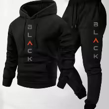 Men's Printed Hooded Sweatshirt and Sweatpants Set