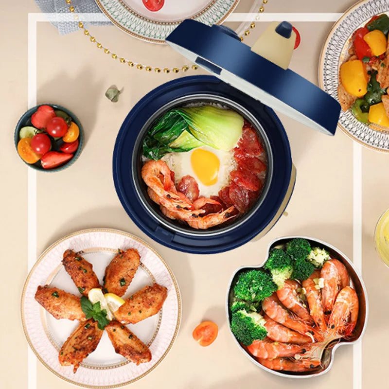 1.9-Quart Multifunctional Electric Rice Cooker with Steamer Basket