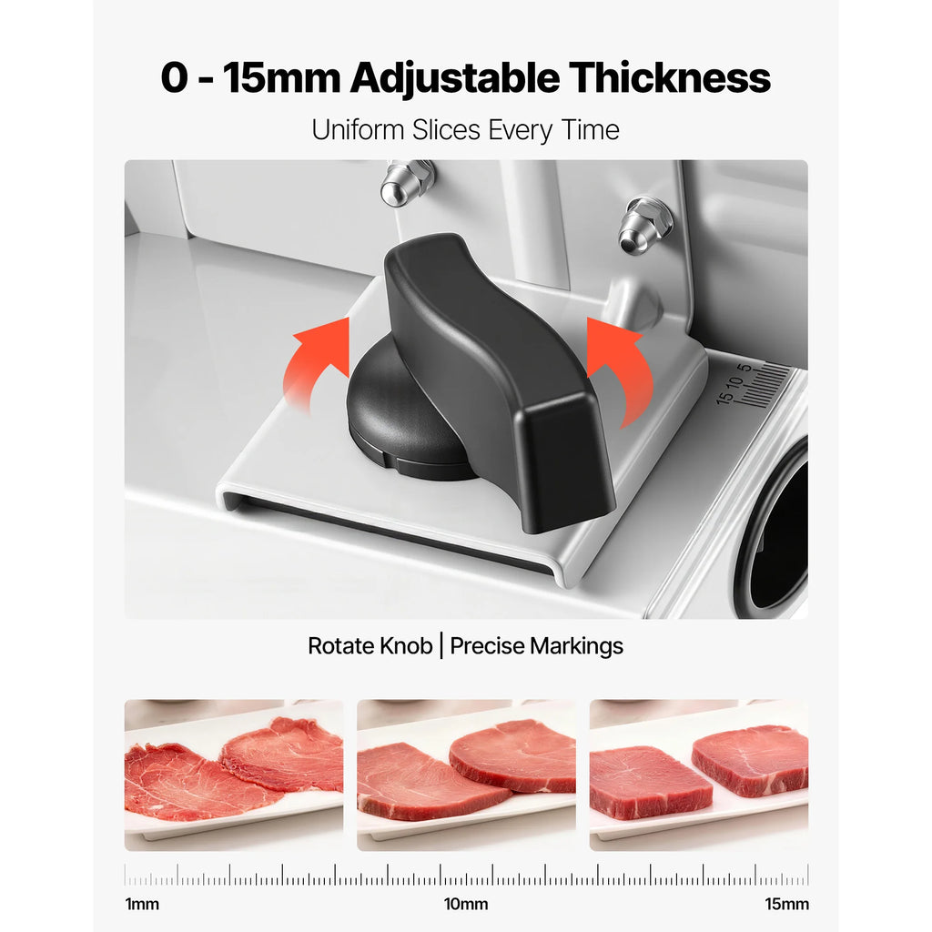 Electric Meat Slicer with 2 Stainless Steel Blades 200W