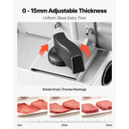 Electric Meat Slicer with 2 Stainless Steel Blades 200W
