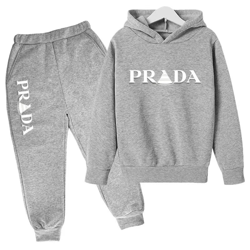 Kids' Printed Hooded Sweatshirt and Pants 2-Piece Set