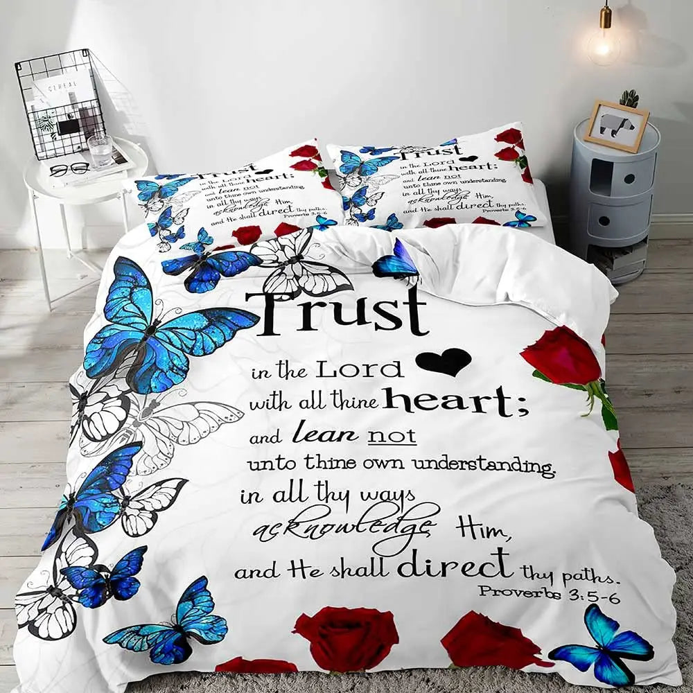 Gothic Floral Duvet Cover Set with Pillowcases