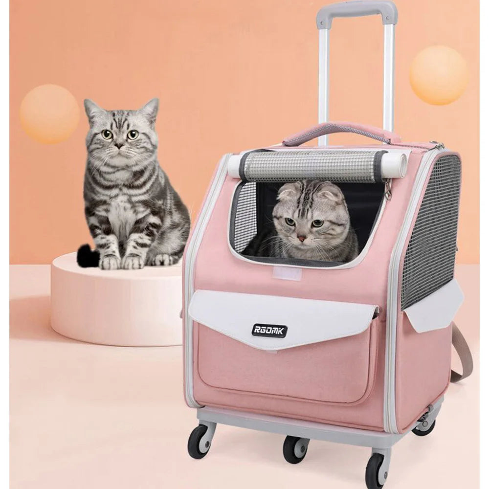 Breathable Foldable Pet Stroller Backpack Carrier for Cats Dogs