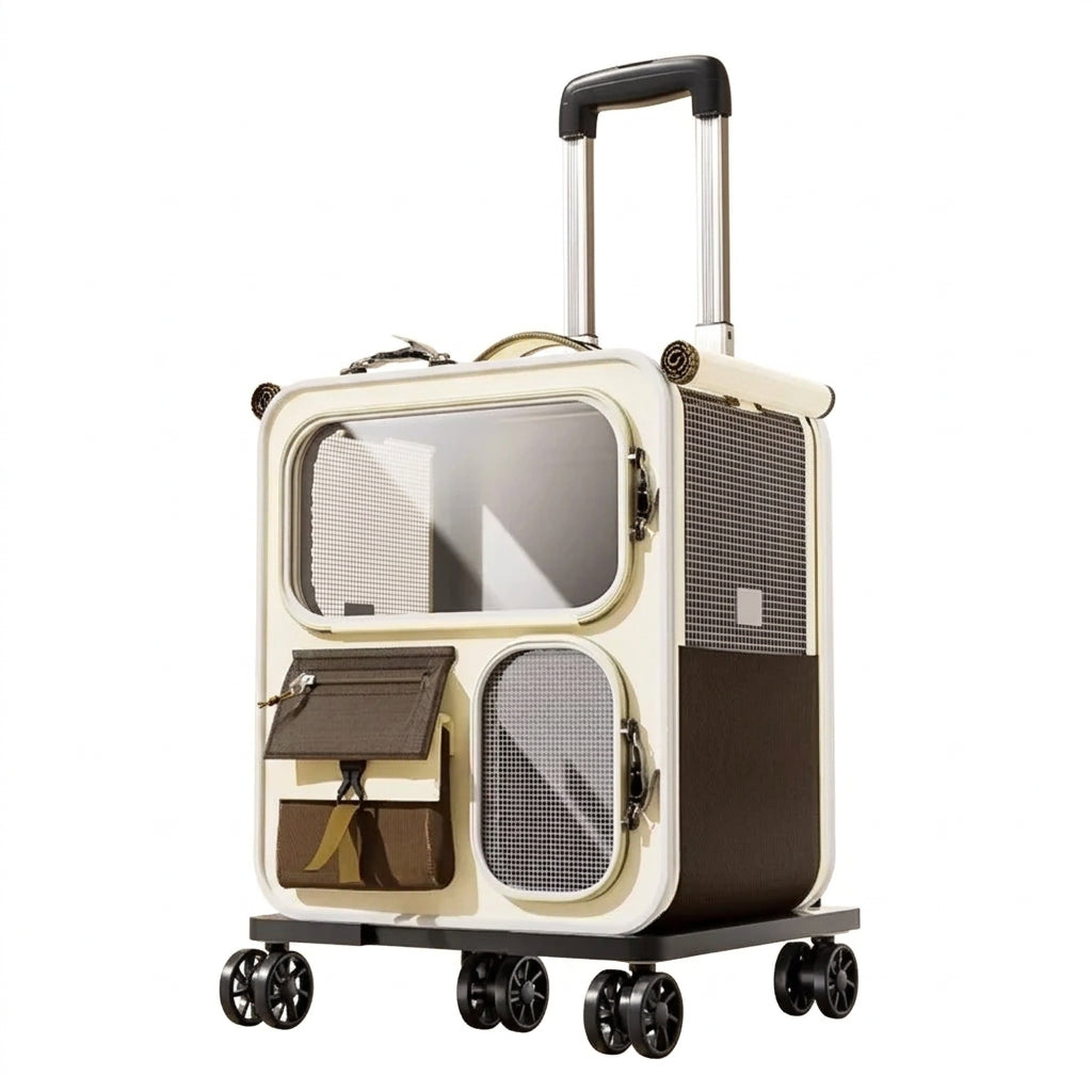Rolling Pet Carrier with Wheels for Cats Dogs