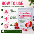 Sugar Free Creatine Gummies Berry Flavor Muscle Support