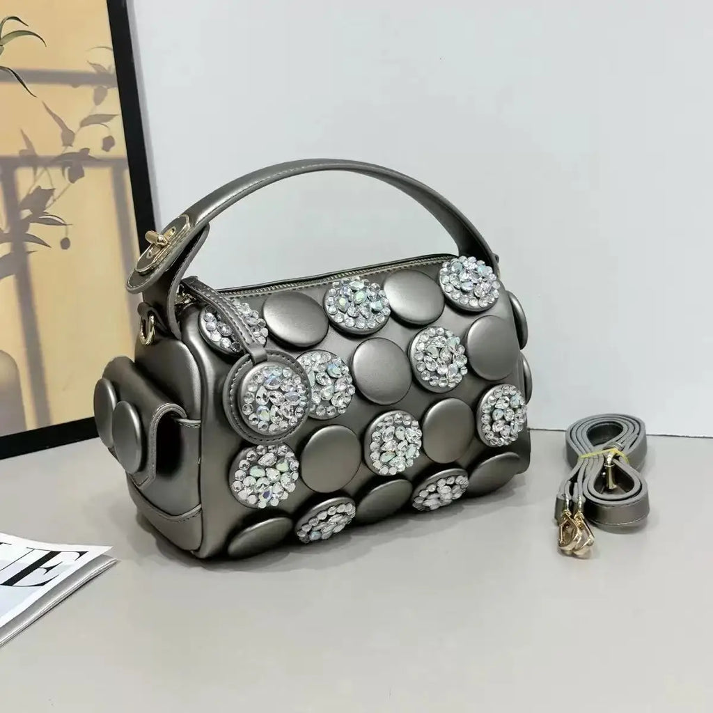 Women's Fashion Diamond Bucket Shoulder Crossbody Bag