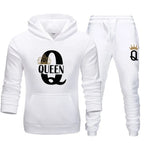 Men's Hooded Print Sweater and Pants Two Piece Set