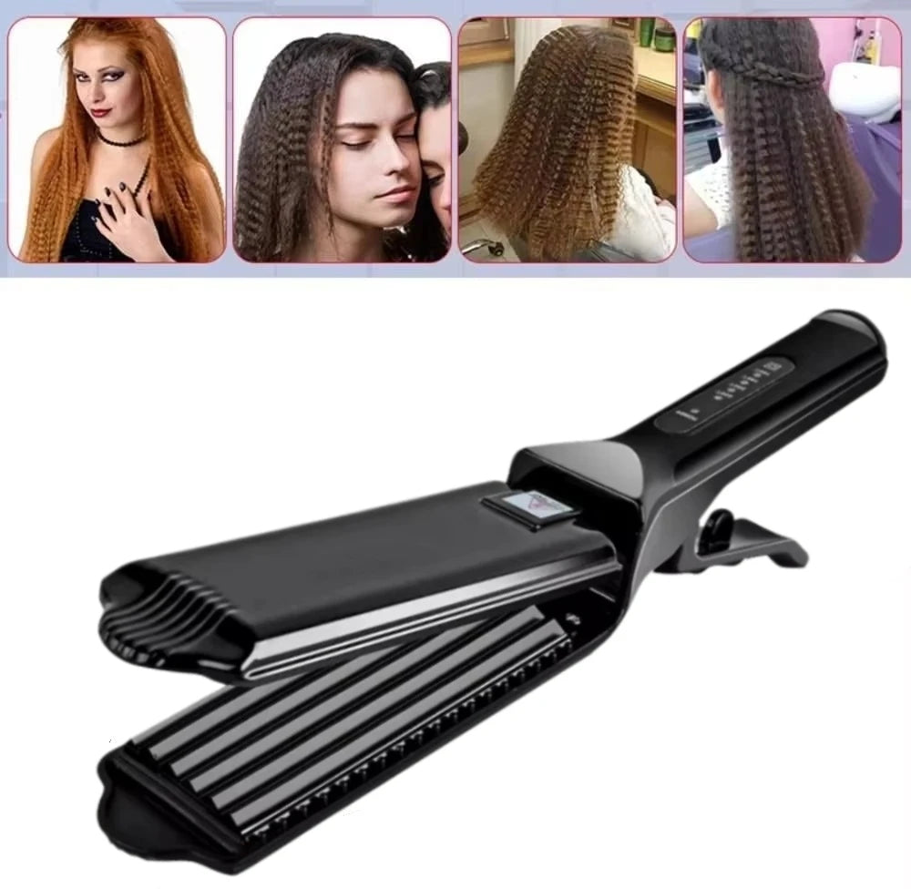 6 Teeth Anti-Static Ceramic Hair Crimping Iron 55W