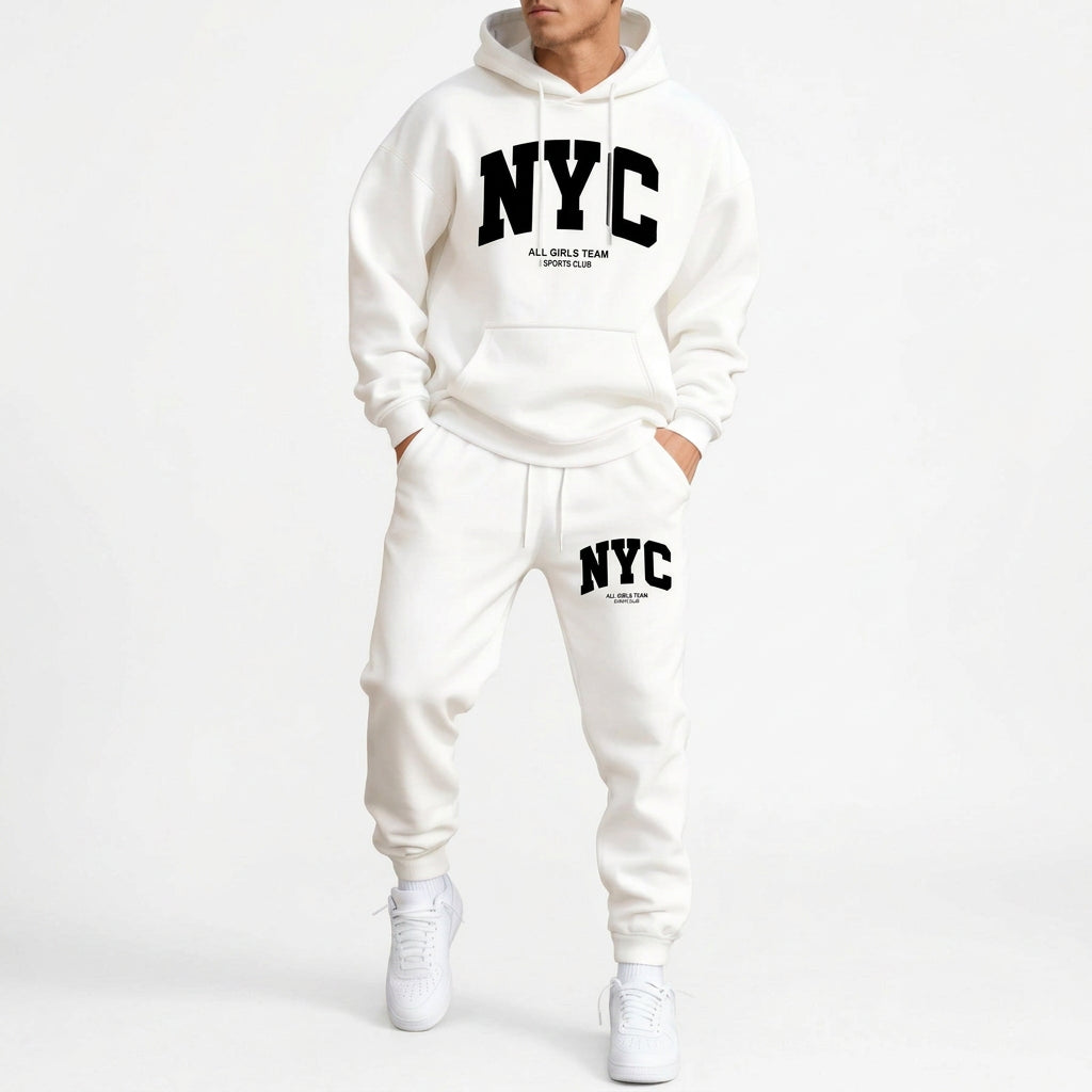 Men's Hooded Tracksuit Hoodie and Jogger Pants Two-Piece Set