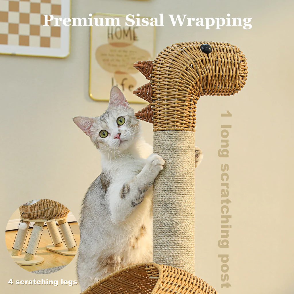 Dinosaur Cat Tree Tower Scratching Post for Cats