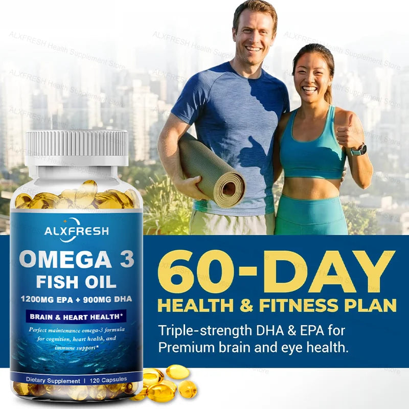Omega 3 Fish Oil High EPA DHA Dietary Supplement Softgels