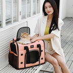 Portable Breathable Rolling Pet Carrier Suitcase for Cats Dogs