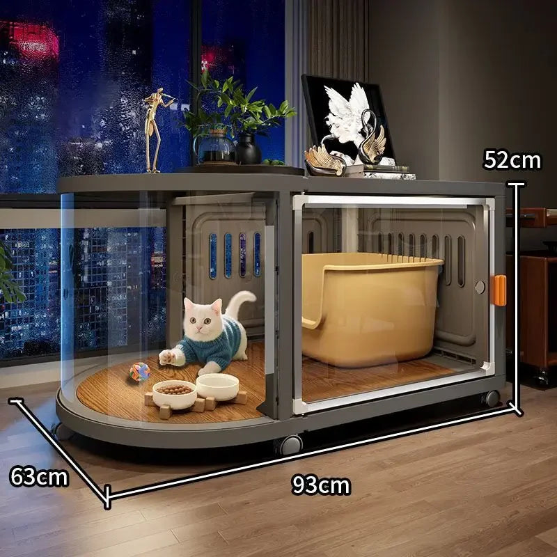 Panoramic Multi-Level Cat Cabinet House Enclosure for Cats