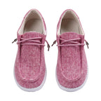Women's Solid Lace-Up Flat Loafers Comfortable Casual Shoes