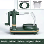 Hand-Cranked Manual Fruit Peeler with Divider and Spare Blades