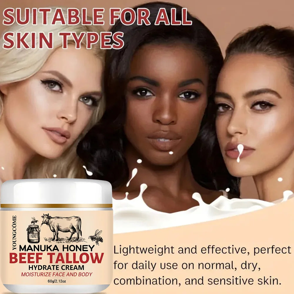 Manuka Honey Beef Tallow Face Cream Moisturizer