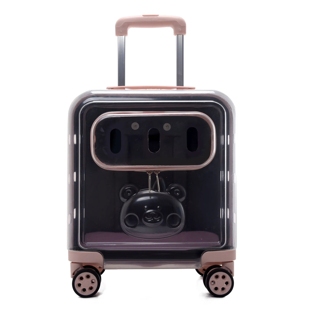 Double-layer Rolling Pet Stroller Carrier Backpack for Cats Dogs