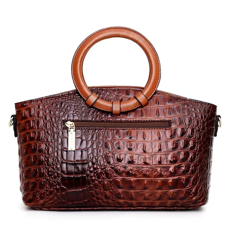 Women's Crocodile Pattern Handbag Shoulder Tote Bag H303-2
