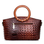 Women's Crocodile Pattern Handbag Shoulder Tote Bag H303-2
