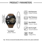 Men's Round Dial Quartz Leather Watch
