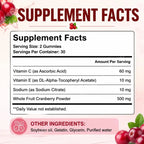 Cranberry Urinary Tract Health Support Dietary Supplement Gummies