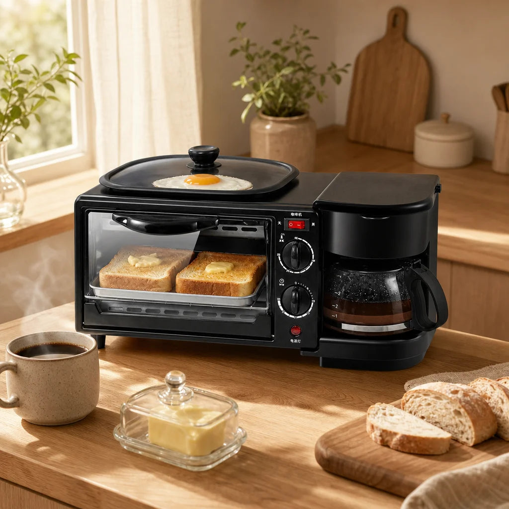 Multifunctional 3-in-1 Stainless Steel Breakfast Machine