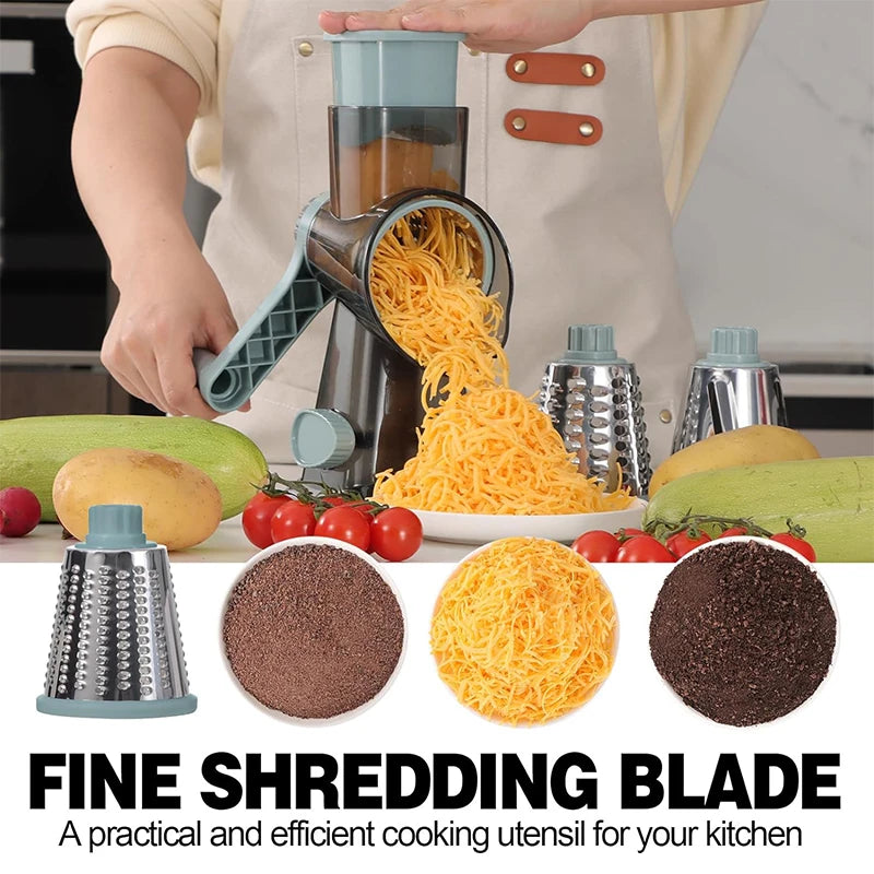 3-in-1 Manual Rotary Cheese Grater and Vegetable Slicer JT242