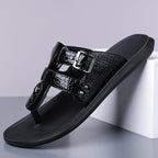 Men's Crocodile Pattern Anti-Slip Thong Sandals