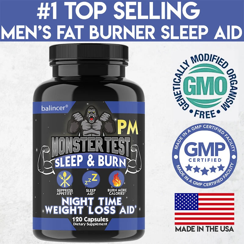 Nighttime Fat Burning Supplement with Magnesium Zinc Natural Plant Extracts
