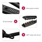 3D Grid Hair Crimper Ceramic Volumizing Waver