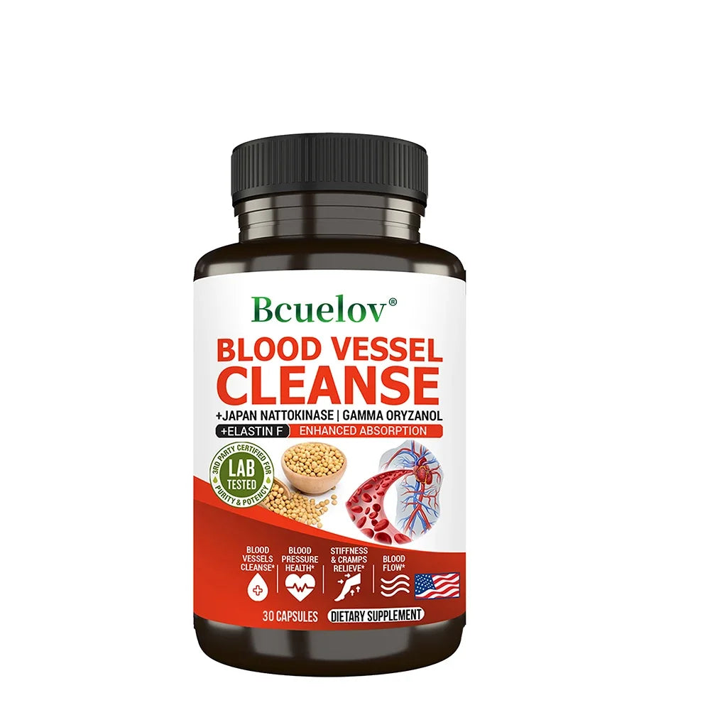 Vascular Cleansing Nattokinase Elastin F Oryzanol Dietary Supplement Capsules