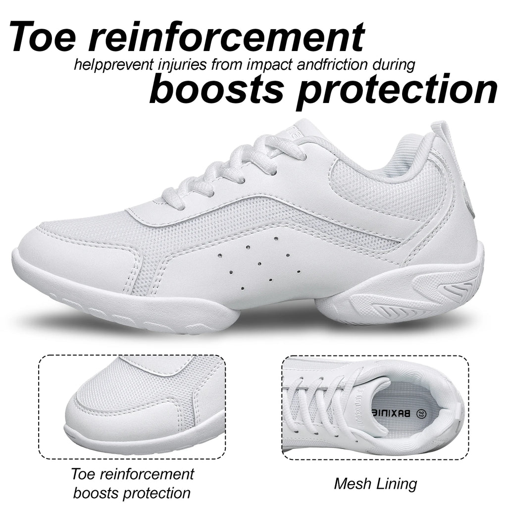 Kids' White Split Sole Cheer Dance Sneakers