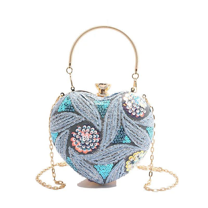 Women's Heart Shaped Acrylic Evening Clutch Bag