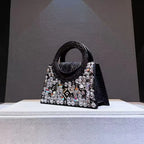 Women's Fashion Rhinestone Minaudiere Crossbody Handbag