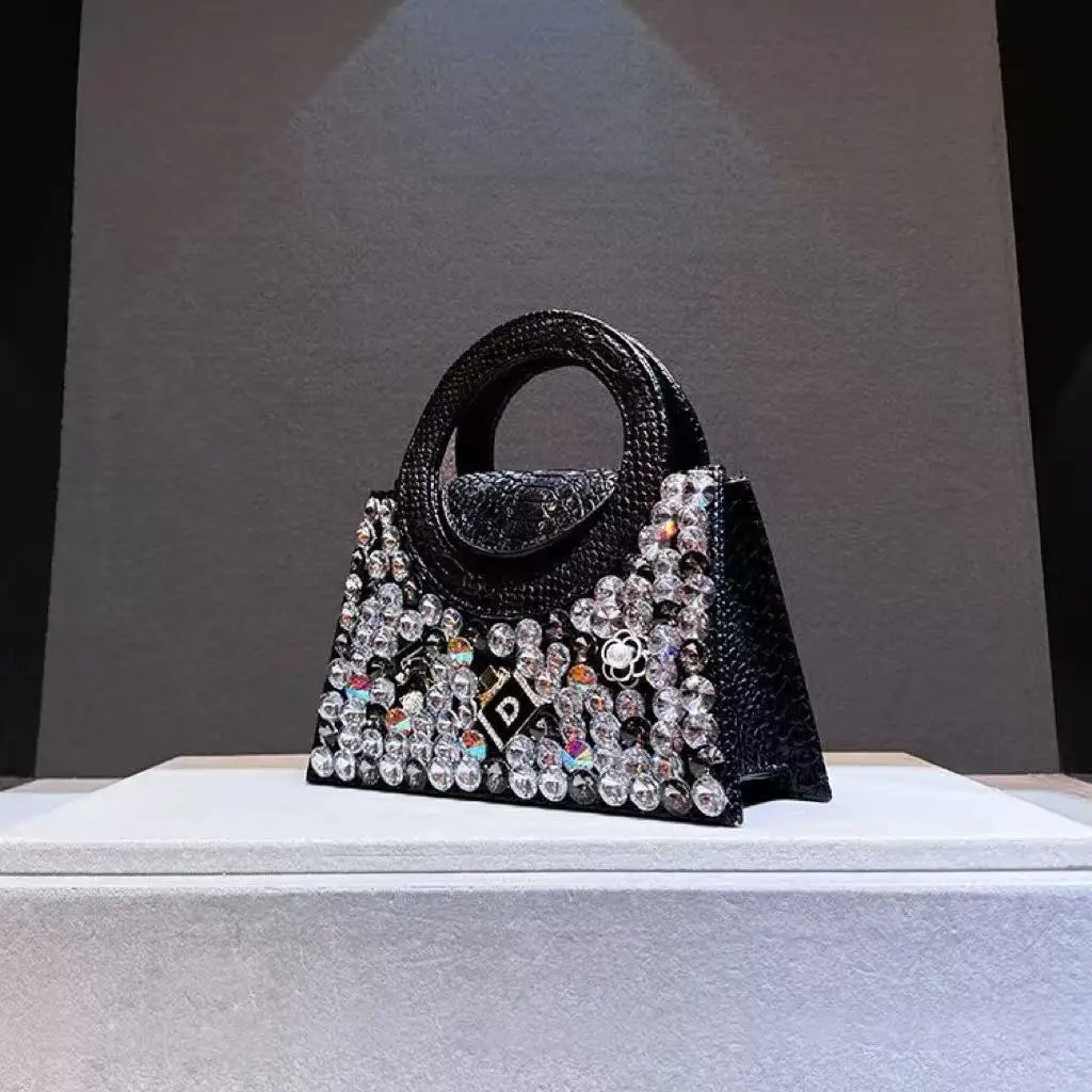 Women's Fashion Rhinestone Minaudiere Crossbody Handbag