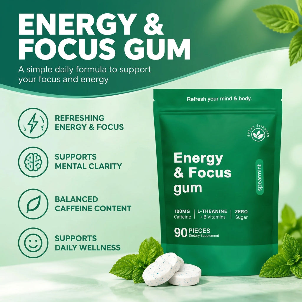 Energy and Focus Green Coffee Bean Caffeine L-Theanine Chewable Tablets