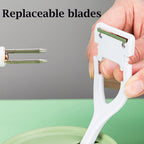 Hand-Cranked Manual Fruit Peeler with Divider and Spare Blades