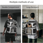 Dual Compartment Pet Backpack Carrier for Cats Dogs