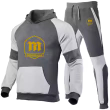 Men's Gradient Print Hoodie and Pants Two Piece Set