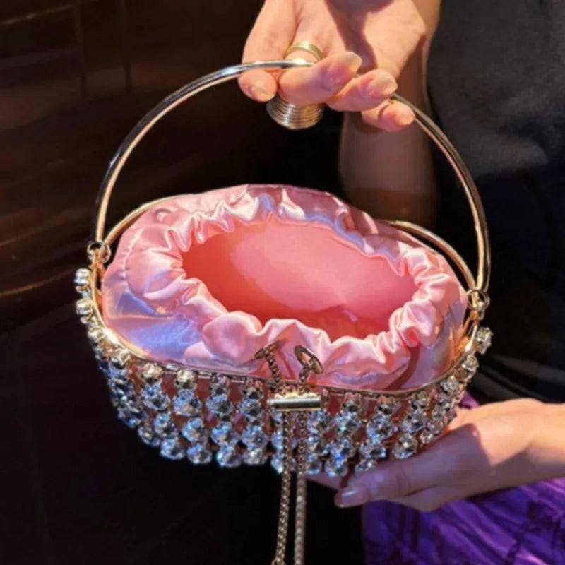 Women's Luxury Hollow Out Rhinestone Evening Clutch Bag