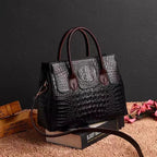 Women's Crocodile Pattern PU Leather Crossbody Tote Bag
