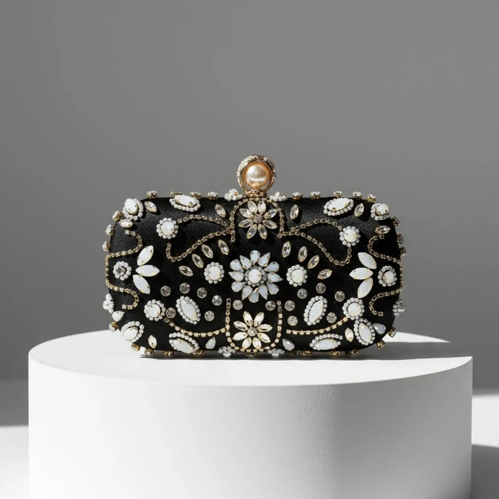 Women's Luxury Pearl Beading Evening Clutch Bag