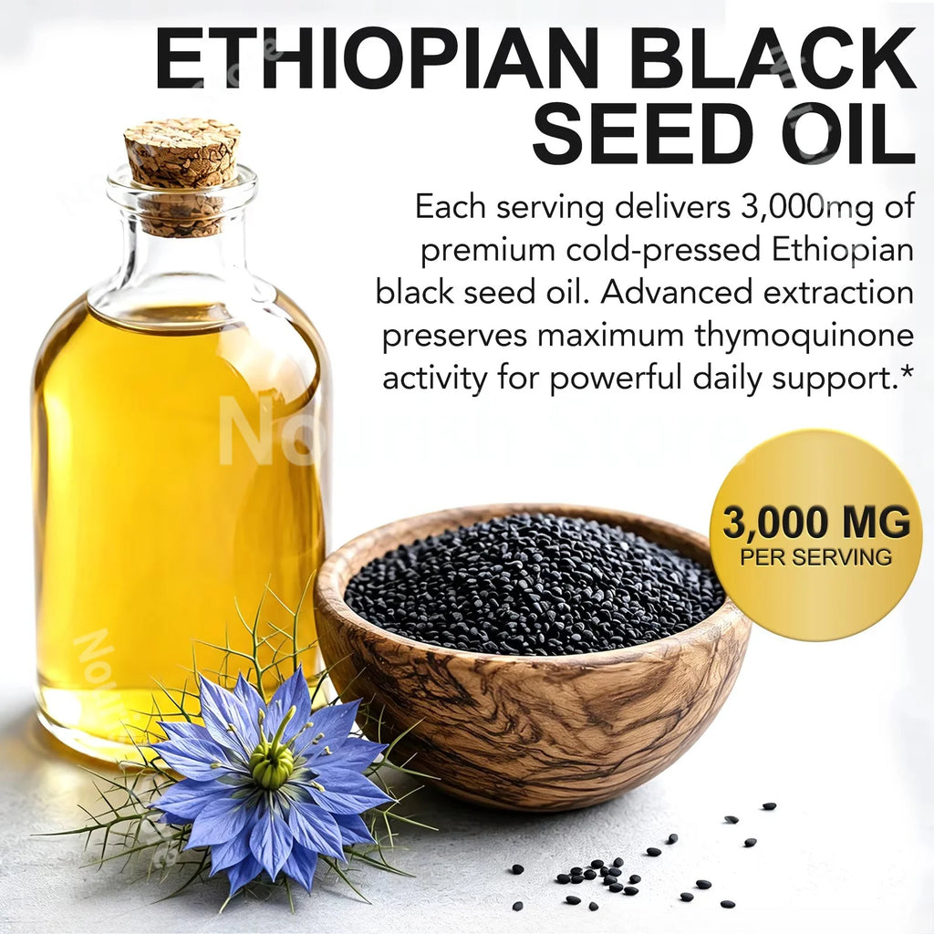 Black Seed Oil with Oregano Oil Dietary Supplement Softgels