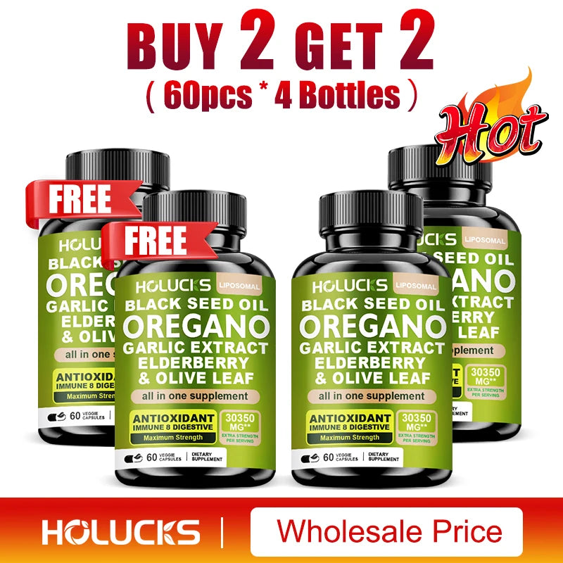 Oregano Oil Black Seed Oil Capsules Immune Digestive Support