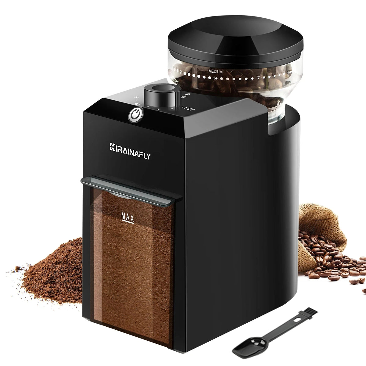 Automatic Electric Burr Coffee Grinder with 28 Adjustable Grind Settings